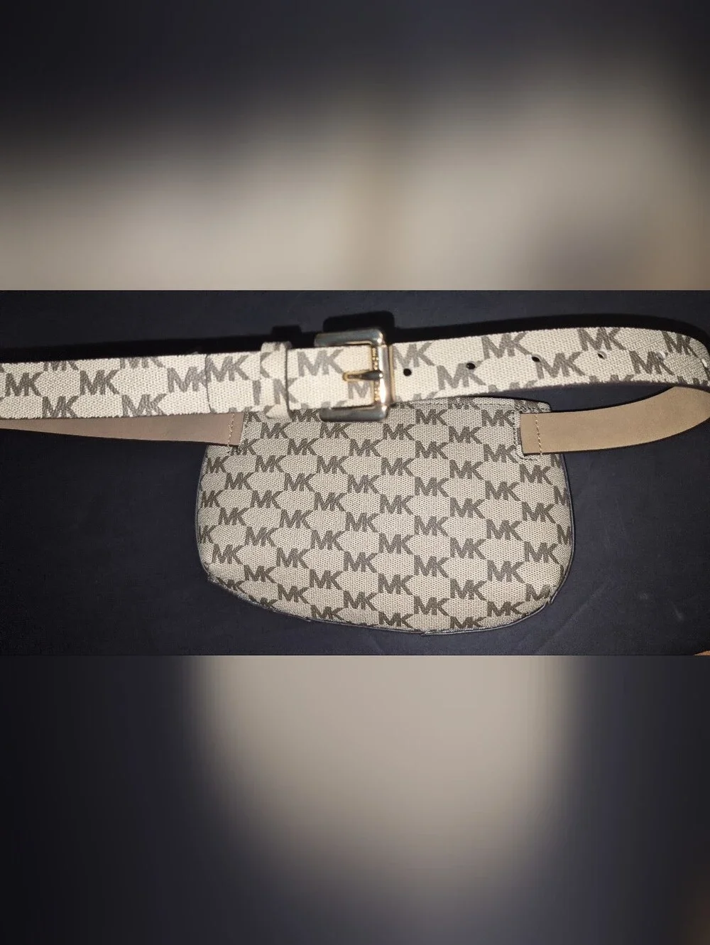 💕NWT MICHAEL KORS Logo Adjustable Belt Bag Crossbody Fanny Pack Purse Pink Tan